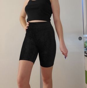 black velvet biker shorts
